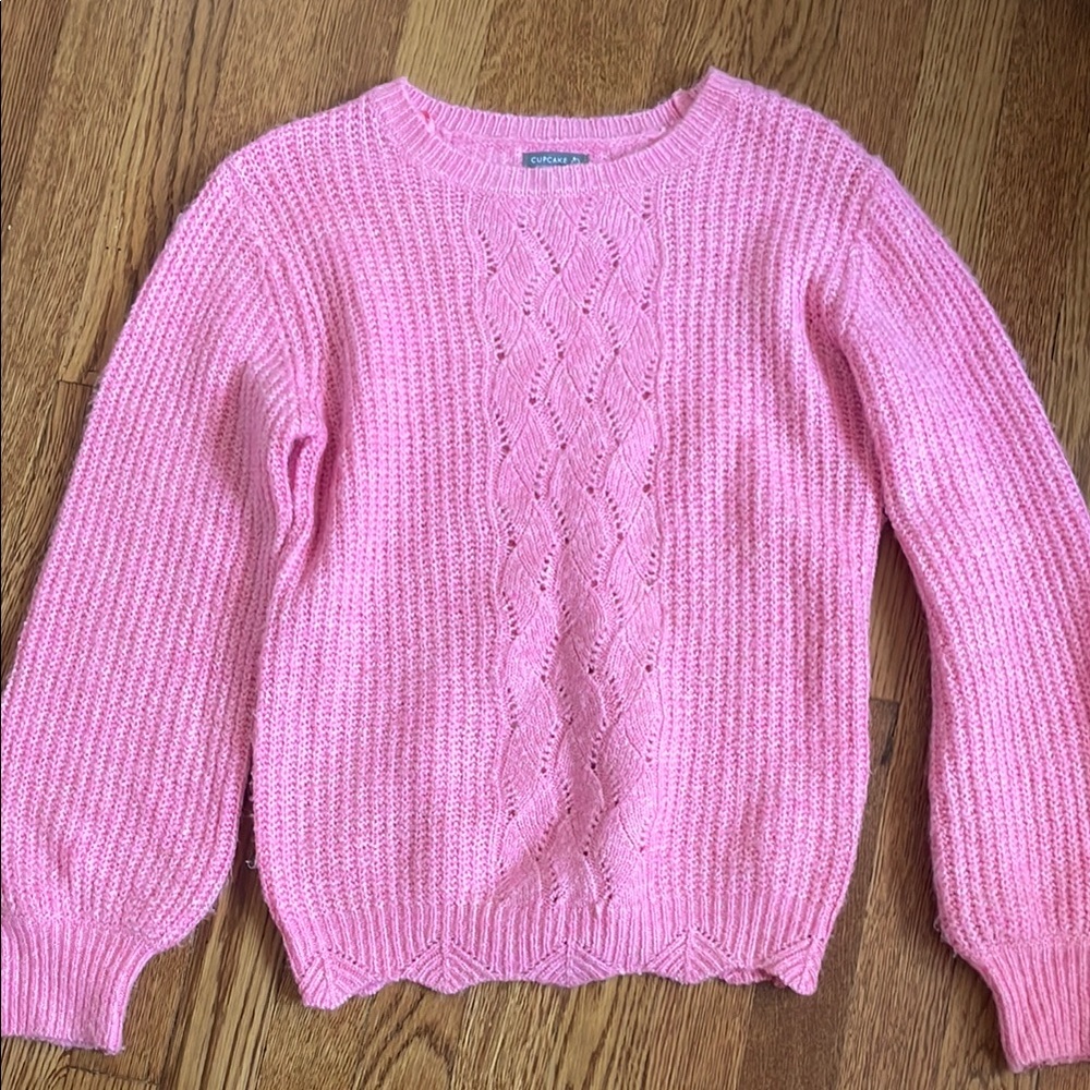 Capcake Bubblegum Pink Cable Knit Sweater